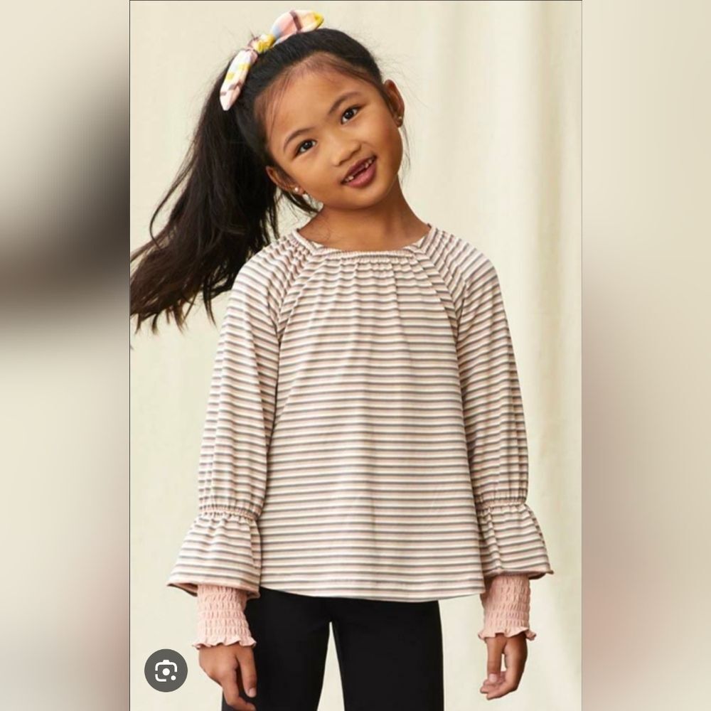 Matilda Jane Just Imagine Charlea Girls Top Smocked Cuffs Size 10